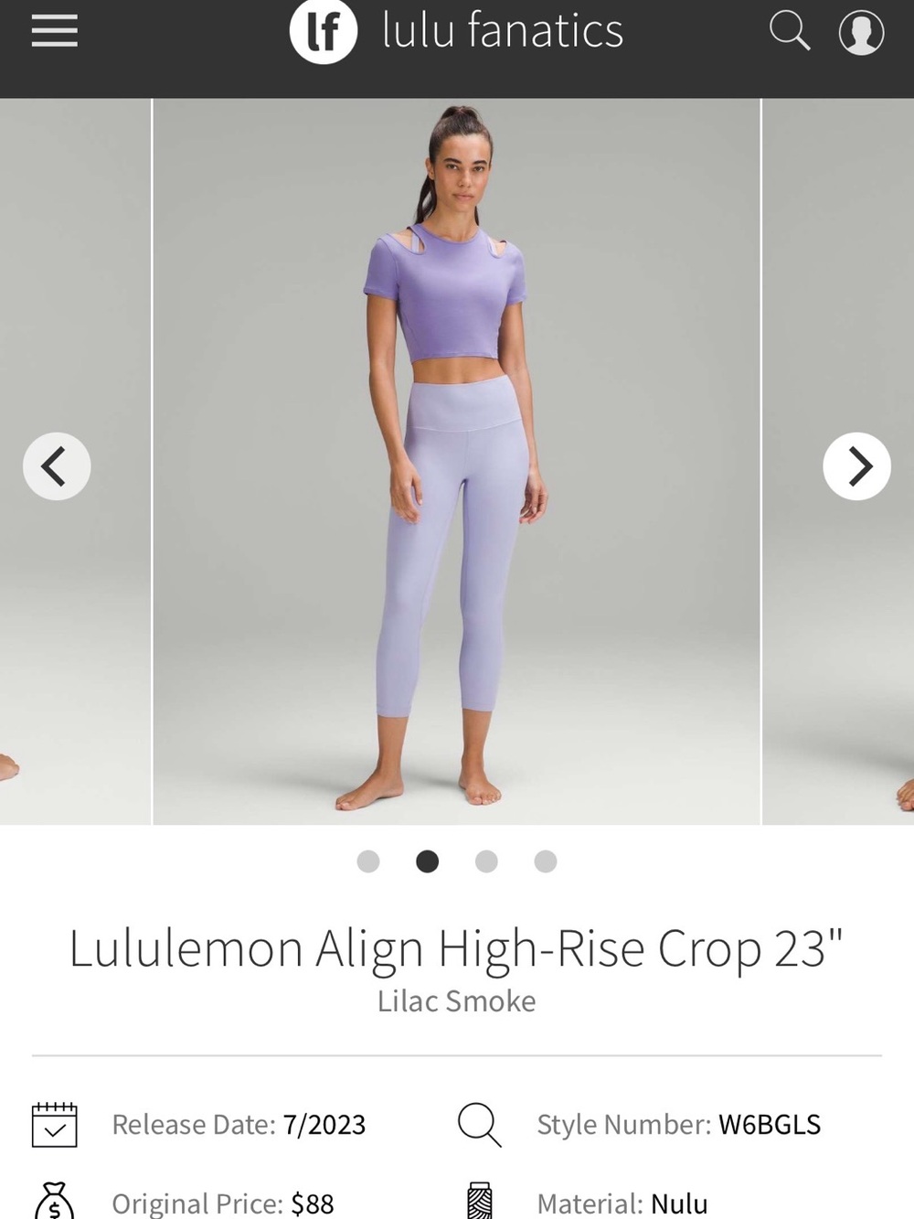 lululemon athletica Align High-Rise Crop Leggings - Lilac Smoke